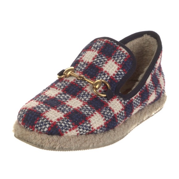 Gucci horsebit accent Tweed check Espadrilles Loafers - Picture 1 of 8
